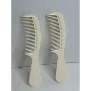2 Vintage Estee Lauder Hair Comb Cream Plastic Regular Tooth Purse Travel 6 1/2”